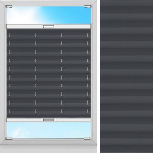 Plissee Klara, Schwarz, lichtdurchlässig & blickdicht