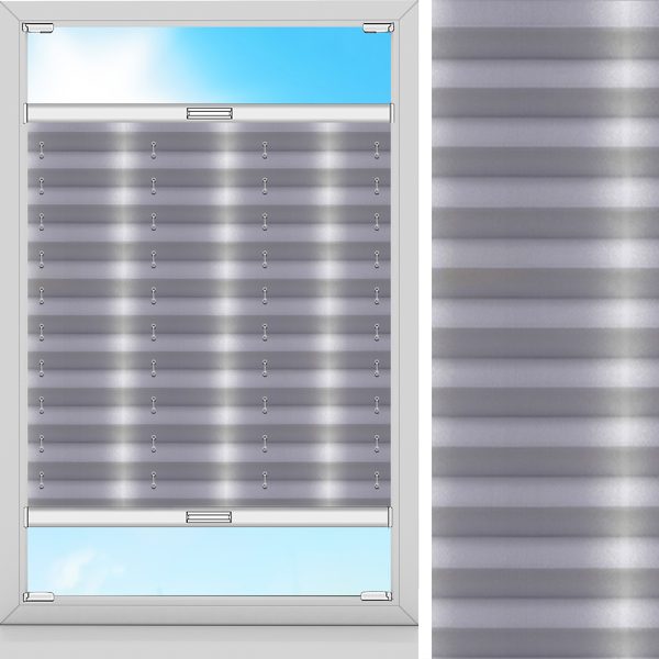 Plissee Signo, Grau, lichtdurchlässig & blickdicht