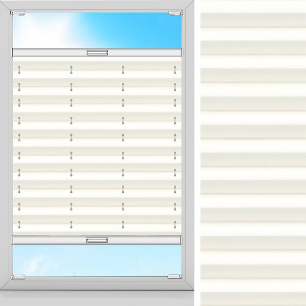 Plissee Rustico, Weiss, lichtdurchlässig & blickdicht