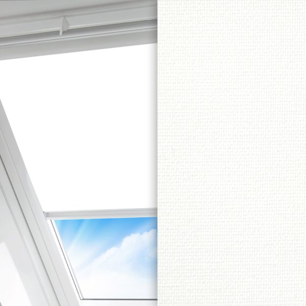 Dachfenster Rollo Schachmatt, weiss, komplett verdunkelnd, feucht abwischbar