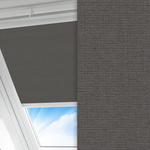 Dachfenster Rollo Rustico, dunkelgrau, lichtdurchlässig & blickdicht, feucht abwischbar
