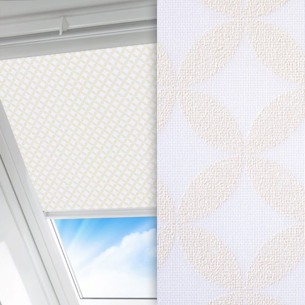 Dachfenster Rollo Dala, weiss, lichtdurchlässig & blickdicht, feucht abwischbar, gold glänzend