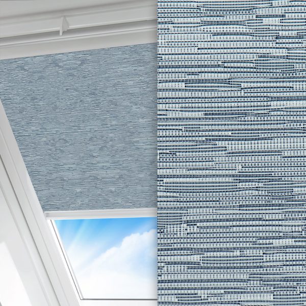 Dachfenster Rollo Lena, blau, lichtdurchlässig & blickdicht, feucht abwischbar