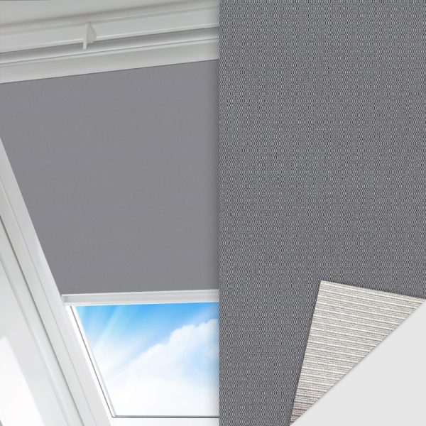 Dachfenster Rollo Silenzio Techno, grau, lichtdurchlässig & blickdicht, Rückseite Alu, schmutzabweisend, abbürstbar