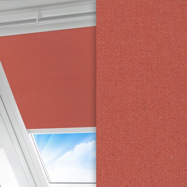 Dachfenster Rollo Prima, rot, lichtdurchlässig & blickdicht, feucht abwischbar