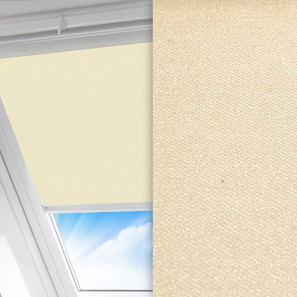 Dachfenster Rollo Prima Perla, beige, lichtdurchlässig & blickdicht, Rückseite Perlmutt, schmutzabweisend, feucht abwischbar, beige glänzend