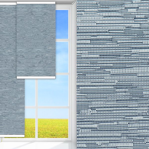 Flächenvorhang Lena, blau, lichtdurchlässig & blickdicht, feucht abwischbar