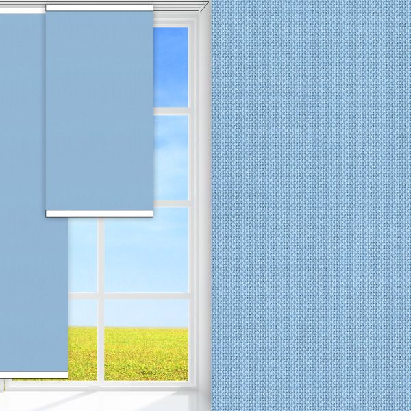 Flächenvorhang Silenzio, blau, lichtdurchlässig & blickdicht, feucht abwischbar