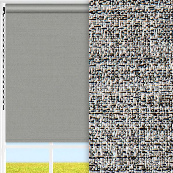 Rollo Mur, grau, lichtdurchlässig & blickdicht, feucht abwischbar, silber glänzend