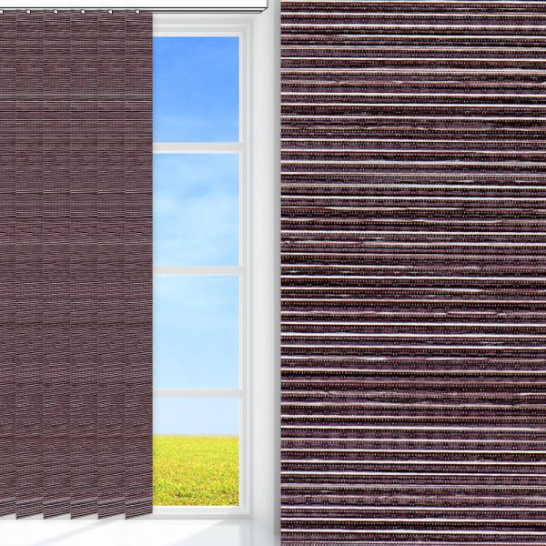 Lamellenvorhang Linea, violett, lichtdurchlässig & blickdicht, Rückseite Teflon, feucht abwischbar