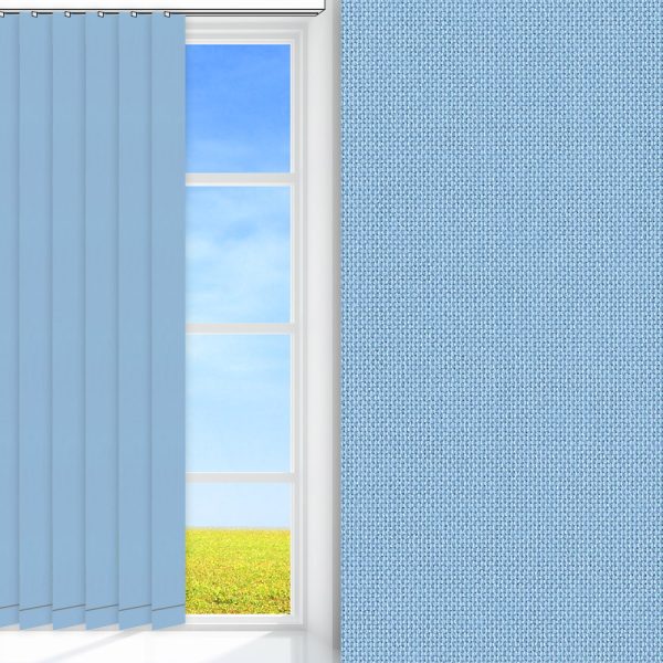 Lamellenvorhang Silenzio, blau, lichtdurchlässig & blickdicht, feucht abwischbar