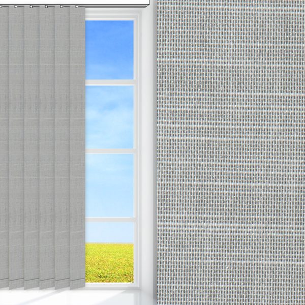 Lamellenvorhang / Vertikalanlage Prima Clara, grau, lichtdurchlässig & blickdicht, feucht abwischbar